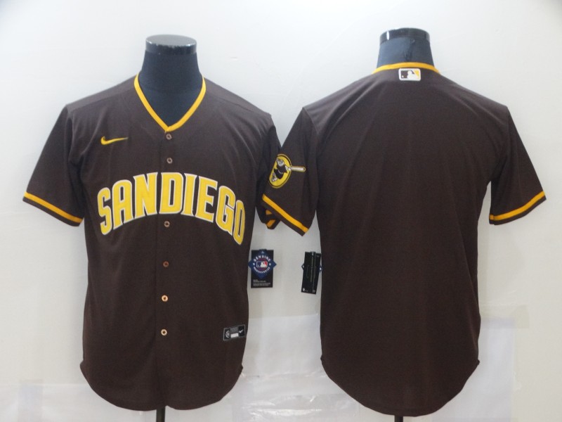 Men's San Diego Padres Brown Road Blank Jersey